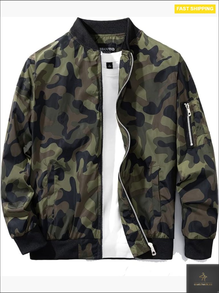 Slim Fit Lightweight Sportswear Jacket Casual Bomber Zipper Closure